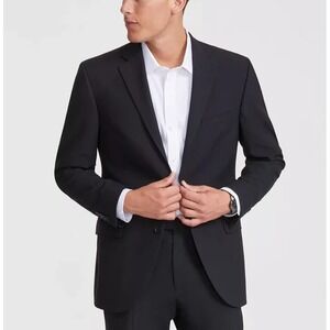 DKNY Men's‎ Modern Fit Nested Suit Blazer Jacket Black 44L E071015